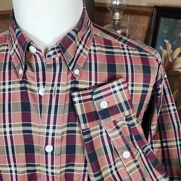 Orvis Brown and Black Plaid Button Down Men's Shirt Size L - Picture 2 of 6